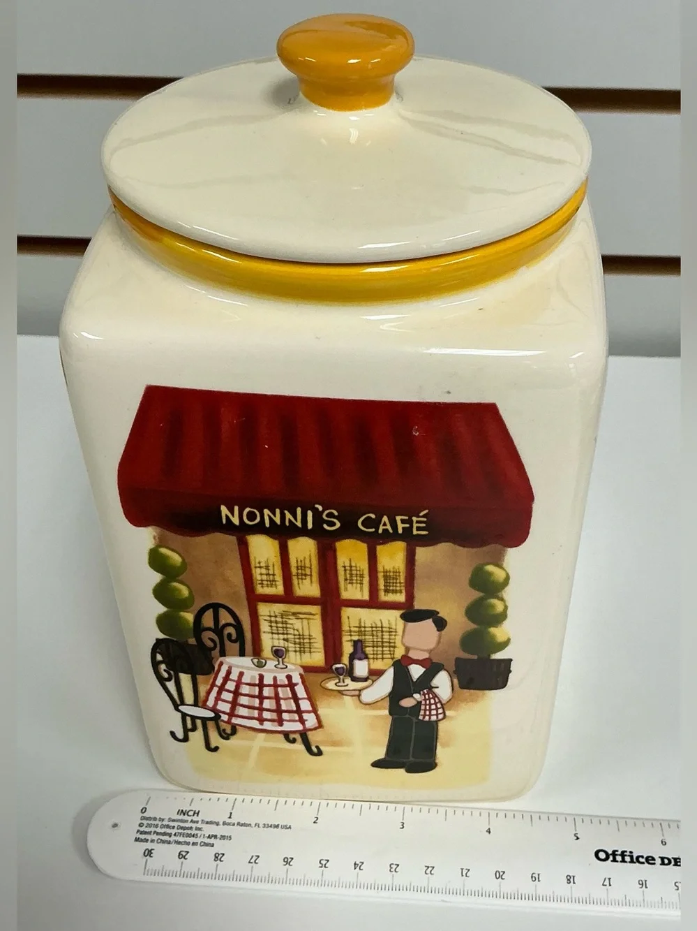 Nonni’s Cafe Cookie Jar Canister Ceramic 8
